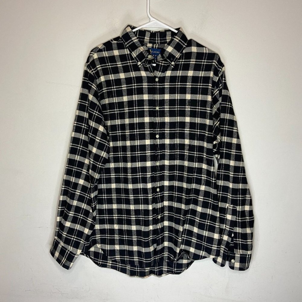 Ralph Lauren Black and White Plaid Casual Button Down Shirt
